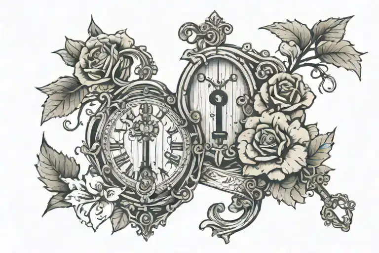 couple tattoo that represents trust Love growth solution  life's a gable rouettee money family lock key and add 1111 222 tattoo design idea