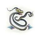snake around dagger tattoo design idea