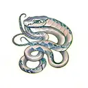 snake around dagger tattoo design idea