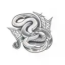 snake with dagger tattoo design idea