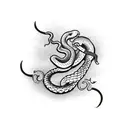 snake with dagger tattoo design idea