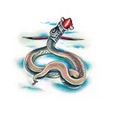 snake with dagger tattoo design idea