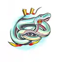 snake with dagger tattoo design idea