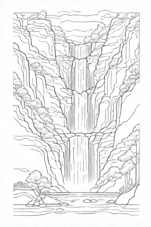Angel Falls waterfall tattoo design idea