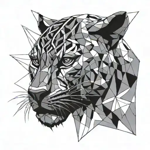 black panther roaring and a face comes out of its mouth tattoo design idea