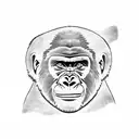 Gorilla smiling tattoo design idea