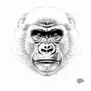 Gorilla smiling tattoo design idea