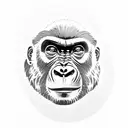 Gorilla smiling tattoo design idea