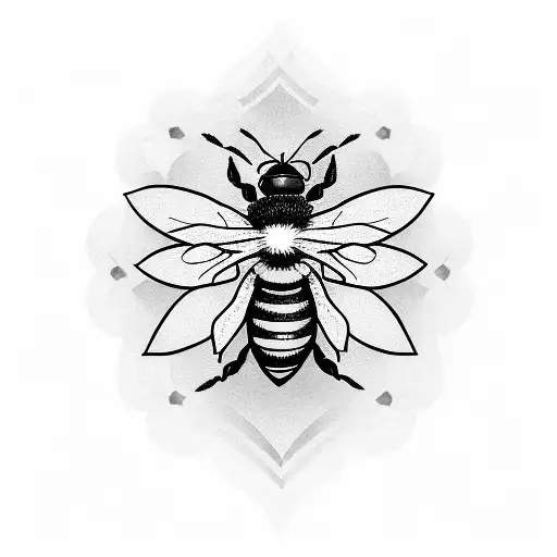 bee with ivy tattoo design idea