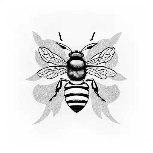 bee ivy tattoo design idea