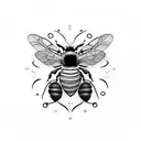 bee ivy tattoo design idea