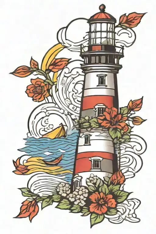 lighthouse  tattoo design idea