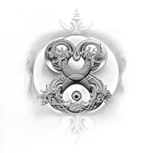 Dionysus Eros with Yin and yang tattoo design idea