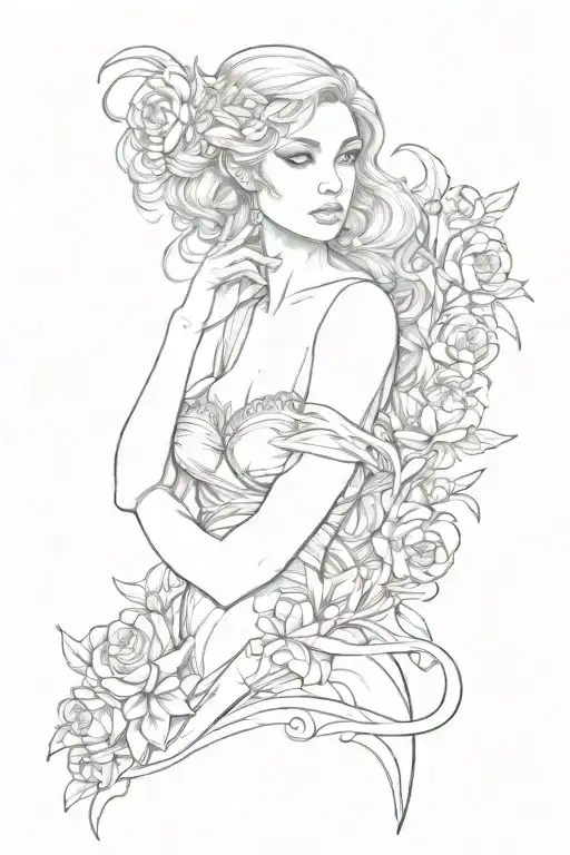 full body Aphrodite realistic sexy girl shoulder tattoo tattoo design idea