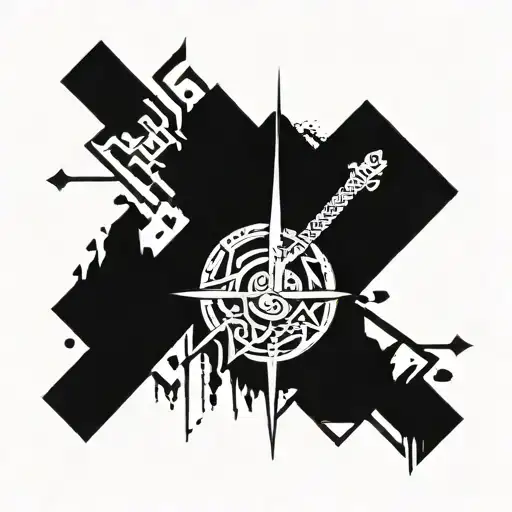 VMF & rock n roll & snow peak tattoo design idea