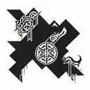 VMF & rock n roll & snow peak tattoo design idea