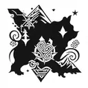 VMF & rock n roll & snow peak tattoo design idea