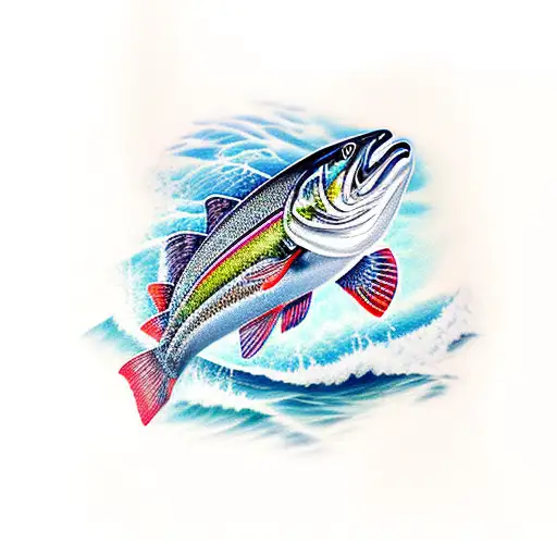 Atlantic salmon tattoo design idea