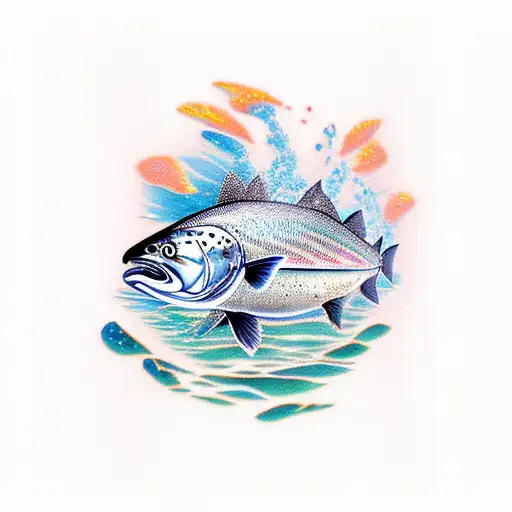 Atlantic salmon tattoo design idea