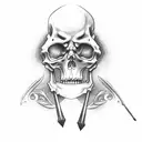 grim reaper with his scythe holding a hourglass tattoo design idea