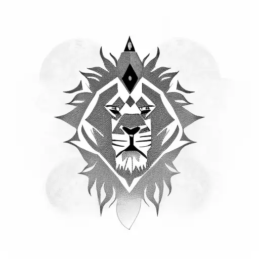 Shia, Imam Hussein, Islamic Sword rising hand to the moon and a lion is sitting next to him tattoo design idea