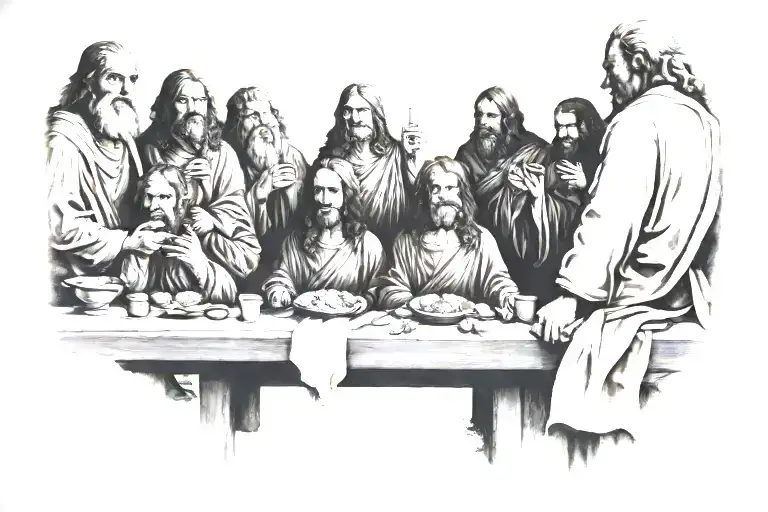 leonardo da vinci the last supper the people are all devils tattoo design idea