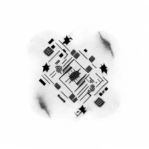 Football field transformed into a dance floor tattoo design idea