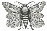 death head moth with designes tattoo design idea