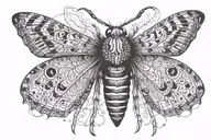 death head moth with designes tattoo design idea