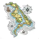 panama map outline tattoo design idea