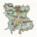 panama map outline tattoo design idea