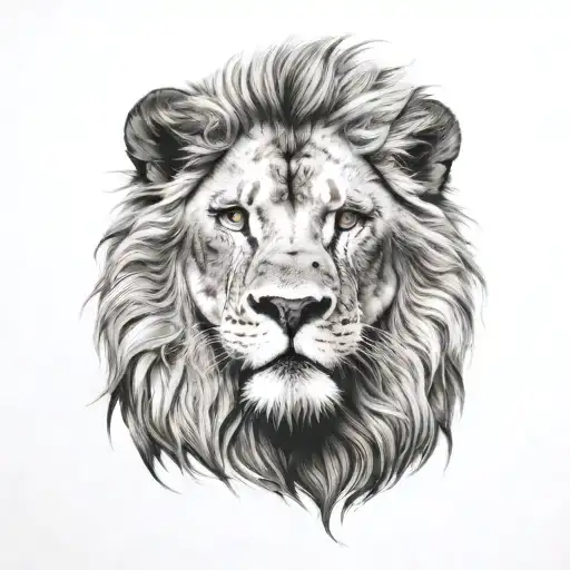 lion and canary tattoo design idea