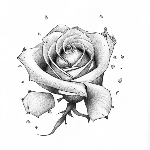 white rose with shaded nightscape tattoo design idea