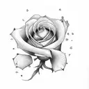 white rose with shaded nightscape tattoo design idea