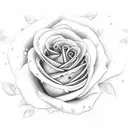 white rose with shaded nightscape tattoo design idea