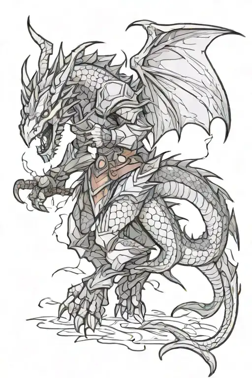 dragon knight dota 2  hero tattoo design idea