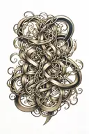 names intertwined tattoo design idea