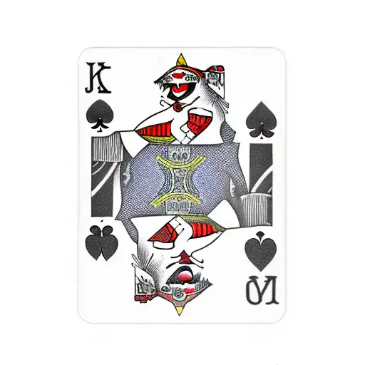 joker playing cards with swords tattoo design idea