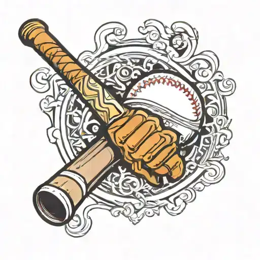 baseball bat baseball glove tattoo design idea
