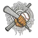 baseball bat baseball glove tattoo design idea