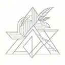 abstract minimalist art style tattoo design idea