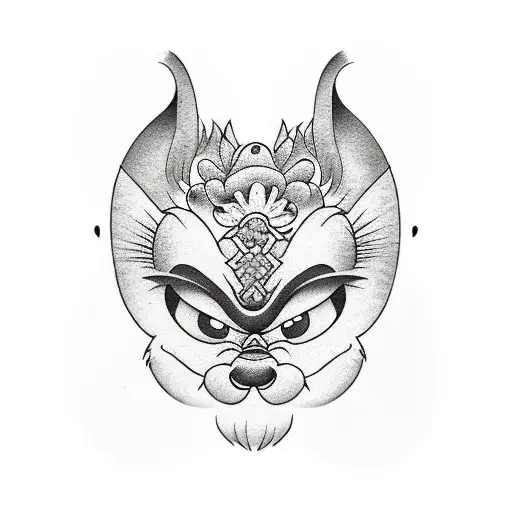 Lilo and Stich hawaiian dance in Tim Barton style tattoo design idea