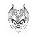 Lilo and Stich hawaiian dance in Tim Barton style tattoo design idea