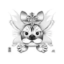 Lilo and Stich hawaiian dance in Tim Barton style tattoo design idea