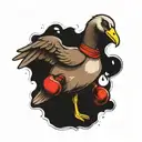 goose with boxing gloves tattoo design idea