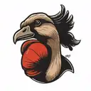 goose with boxing gloves tattoo design idea