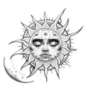 Sun and Moon tattoo design idea