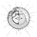 Sun and Moon tattoo design idea