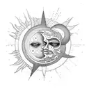 Sun and Moon tattoo design idea