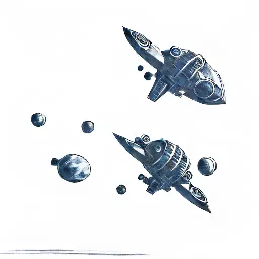 spaceship tattoo design idea